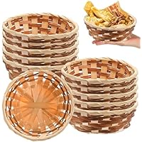 Cestinas para pan de bambú, 10 unidades, redondas trenzadas, 17