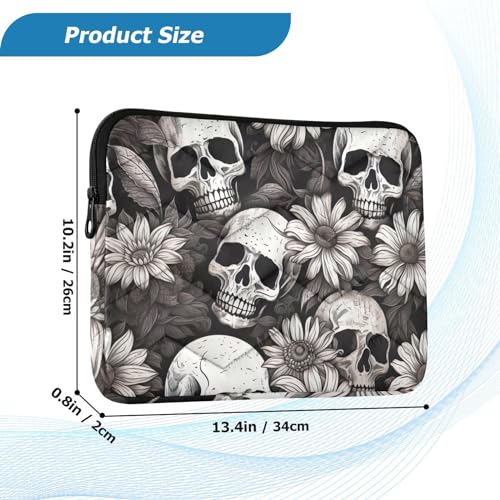 Funda para portátil 13-14 pulgadas esqueleto calaveras acuarela miniatura 3
