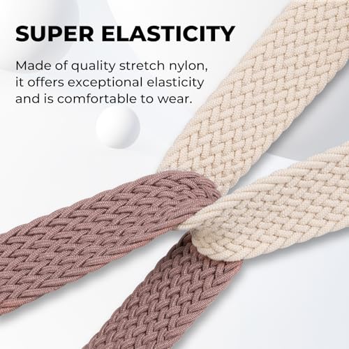 سوار ساعة نايلون 22 ملم مع مشبك مغناطيسي قابل للتعديل للرجال والنساء من ايدورماكس، مقاس مريح، سوار بديل مرن للساعات الذكية (ارجواني داكن)