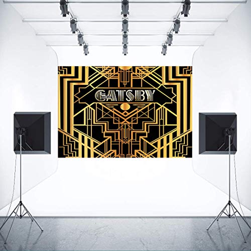 Fhzon 10X7Ft Great Gatsby Party Backdrop 1920S Retro Roaring Background Adult Children Decoration Celebration Art Decor Birthday Wedding Party Photography Wallpaper Photo Booth Props Lxfh563 #TOP3