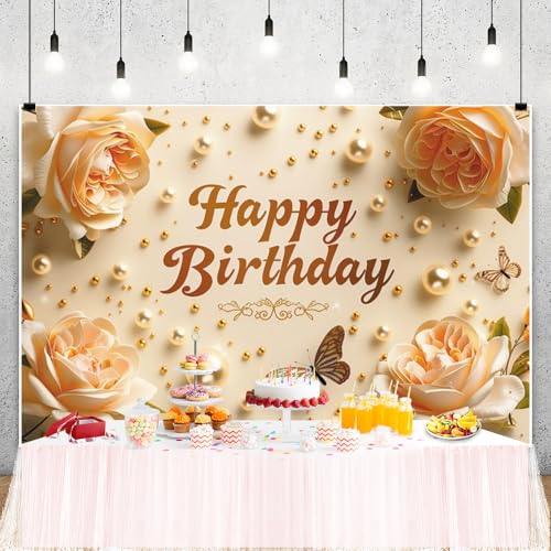 Fondo fotográfico Happy Birthday 10x8 ft amarillo miniatura 3
