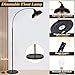 Arch Floor Lamps with Remote - Dimmable Floor Lamp 70”, Black Tall Lamp with 360° Adjustable Hanging Metal Shade, Arc Lamps Floor Standing with 9W Bulb, Over Couch Lamps for Living Room, Foot Switch
