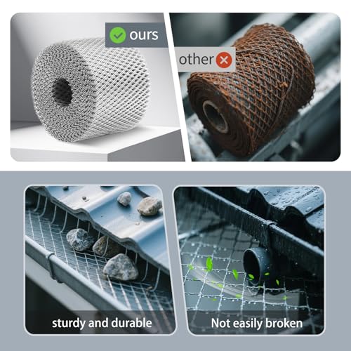 Jade.M.Lua 5 Inch ×100 Ft Gutter Guard Mesh Roll, Leaf Filter with Installation Screws by Jade.M.Lau - Image 2