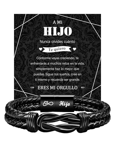 TERRISHE Regalos Originales para Hombre Regalo para Hijo Hombre Pulsera De Cuero Regalo Tallado para Hijo con Nudo Infinito Regalos de Cumpleaños de Graduación para Hijo Adolescentes Navidad TERRISHE Regalos Originales para Hombre Regalo para Hijo Hombre Pulsera De Cuero Regalo Tallado para Hijo con Nudo Infinito Regalos de Cumpleaños de Graduación para Hijo Adolescentes Navidad