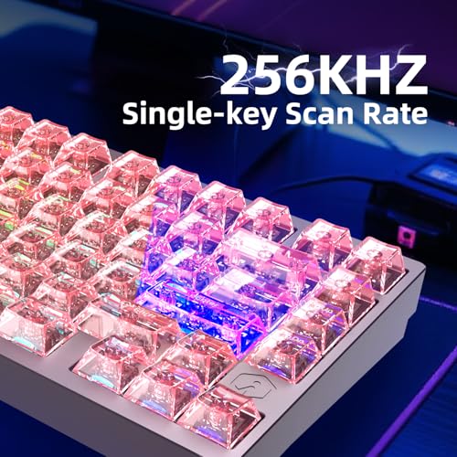 Image of IROK MG75MAX 81 Keys Wired Magnetic Switch Keyboard, 256KHZ Single Key Scan Rate, PCB Nano-Coating Waterproof, Hall Effect, 8KHZ /ARGB /CNC Aluminum Gaming Keyboard(Pink)