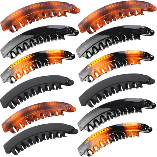 ROYHOO Large Banana Hair Combs, Nonslip Clincher Combs for Thin and Medium Thick Hair, Strong Hold Ponytail Holders for Women and Girls