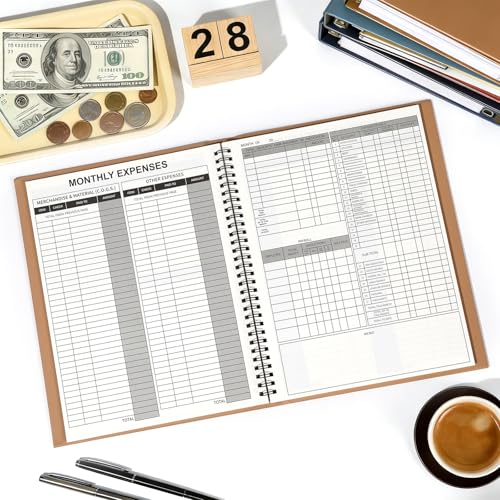 Suivi du budget de petite entreprise grâce au carnet de comptabilité non daté grand format - 4