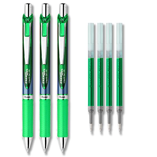 Pentel Energel RTX stylo roller encre gel vert 0,5 mm rechargeables
