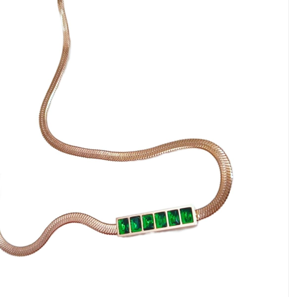 Dazzle with PANACHEAnti-tarnish rosegold snake chain pendant for women and girls