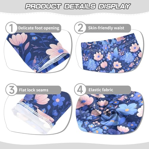 KLL Abstract Floral Pattern Flowers Toddler Girl Athletic Leggings Casual Full Length Lounge Pants Gym3