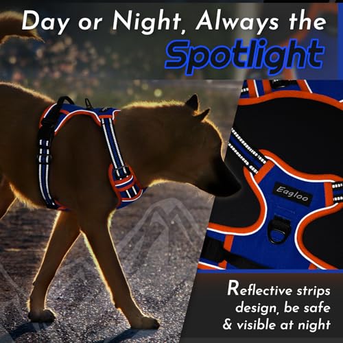Image of Eagloo Dog Harness for Large Dogs, No Pull Pet Vest with 2 Leash Clips