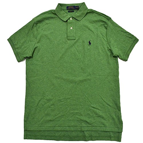 Polo Ralph Lauren Mens Custom Fit Interlock Polo Shirt (L, Green Heather)