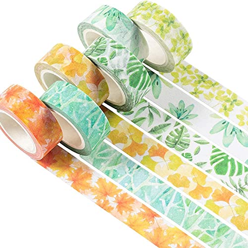 YUBX 6 Rolls of Washi Tape Decorative Paper Masking Tape for Scrapbooking, Craft and DIY YUBX 6 Rolls of Washi Tape Decorative Paper Masking Tape for Scrapbooking, Craft and DIY