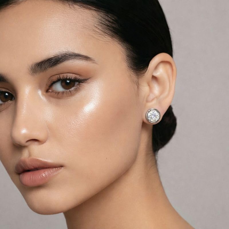 Image of Nilu's Collection Daily Use, Light Weight Cubic Zircon Stud Earrings| Perfect for baby girls, office goers