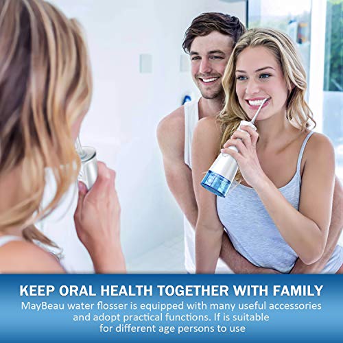 BESTOPE Water Flosser Cordless Dental Irrigator Rechargeable Teeth Cleaner Portable Oral Irrigator with IPX7 Waterproof, 3 Modes, Semi-Hidden Water Tank, 6 Interchangeable Jet Tips for Home and Travel - Thumbnail 5