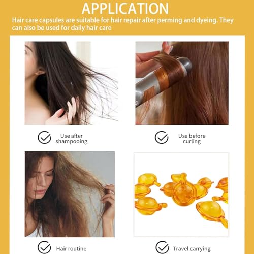 Capsules for Hair Care,Hair Serum Capsule,Repair Damaged Hair Oil Capsules,Hair Vitamin Serum Capsule,Deep Care Repair Damaged Hair,Hair Care Moisturizing Anti Frizz,Moisturizing - Image 7