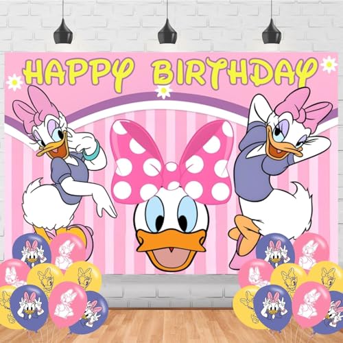 Decoración Fondo Fiesta Daisy Duck 5x3ft