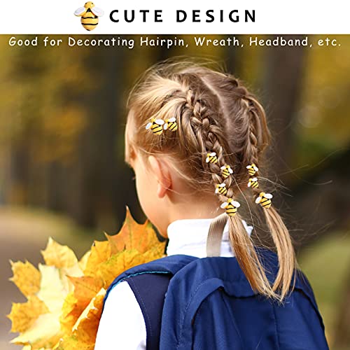 CCOZN 40 Pieces Tiny Resin Bees,Tiny Resin Garden Bumblebees Embellishment Bee Decors with Box DIY Wreath Bees Decoration for DIY Crafts Scrapbooking Party Home Decor2