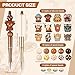 Geyee 12 Set Beadable Pens Assorted Bead Pens Wood Crystal Round Spacer Set Black Ink DIY Ballpoint for Women Men Gift Office Supplies(Multicolor,Cow)