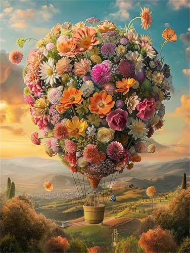 60 Piece Jigsaw Puzzles for Adults, Jigsaws 60 Pieces Adult Challenging puzzles Games, Fun Birthday Gifts & Family puzzle Activity(Flower Balloon Landscape)