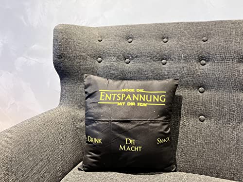 BUSDUGA 2971 Kissen MÖGE DIE ENTSPANNUNG MIT DIR Sein 41x41cm mit 3 Taschen zum selber befüllen