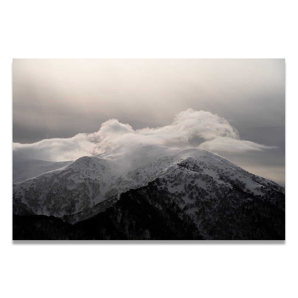 VHdfgTY Snow-Capped MountainElegant Mountain Landscape Canvas Wall Art Nature Scenery Home Decor 30x45cm Unframed