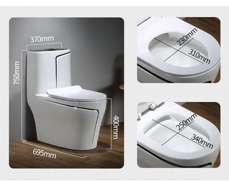 Image of Backline P Trap Commode for Toilet | One Piece Ceramic Commode With 10L In-Built Tank | Wash-Down Flushing With Soft Closing Toilet Seat - P Trap Water Closet (White Blue) (7 Years Color Warranty)
