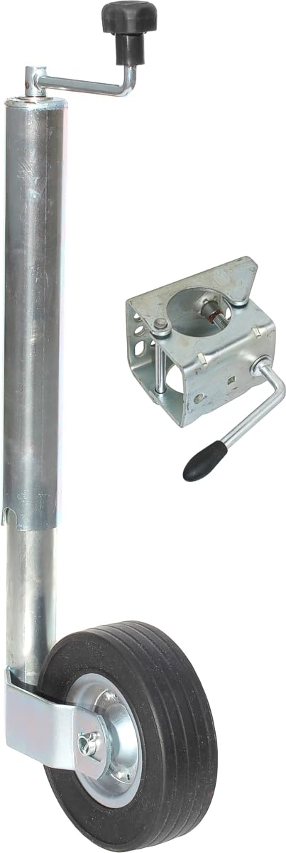 meinAnhängerersatzteil Stützrad Bugrad + Stützradhalter 60mm für 300kg Stützlast Schwerlaststützrad
