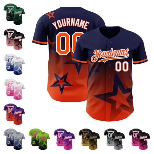 Custom Gradient Baseball Jerseys Button Down Softball Shirts Personalized Pattern Sports Team Uniform Adult Teens miniatura 1