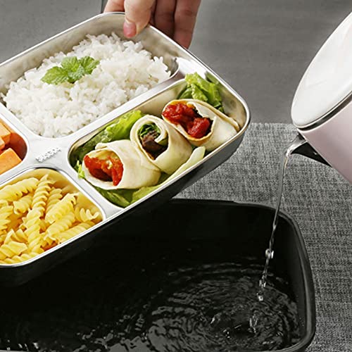 Fiambrera Bento de Acero Inoxidable 304 con Aislamiento térmico, para Estudiantes y Adultos, con Plato Separador y Compartimento.