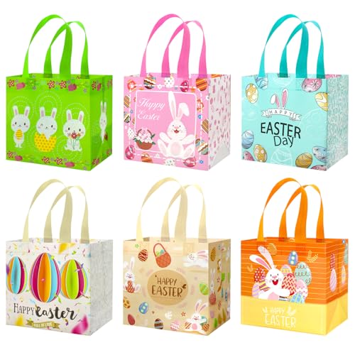 Sac de chasse aux oeufs de Pâques lot de 12 cabas non tissés