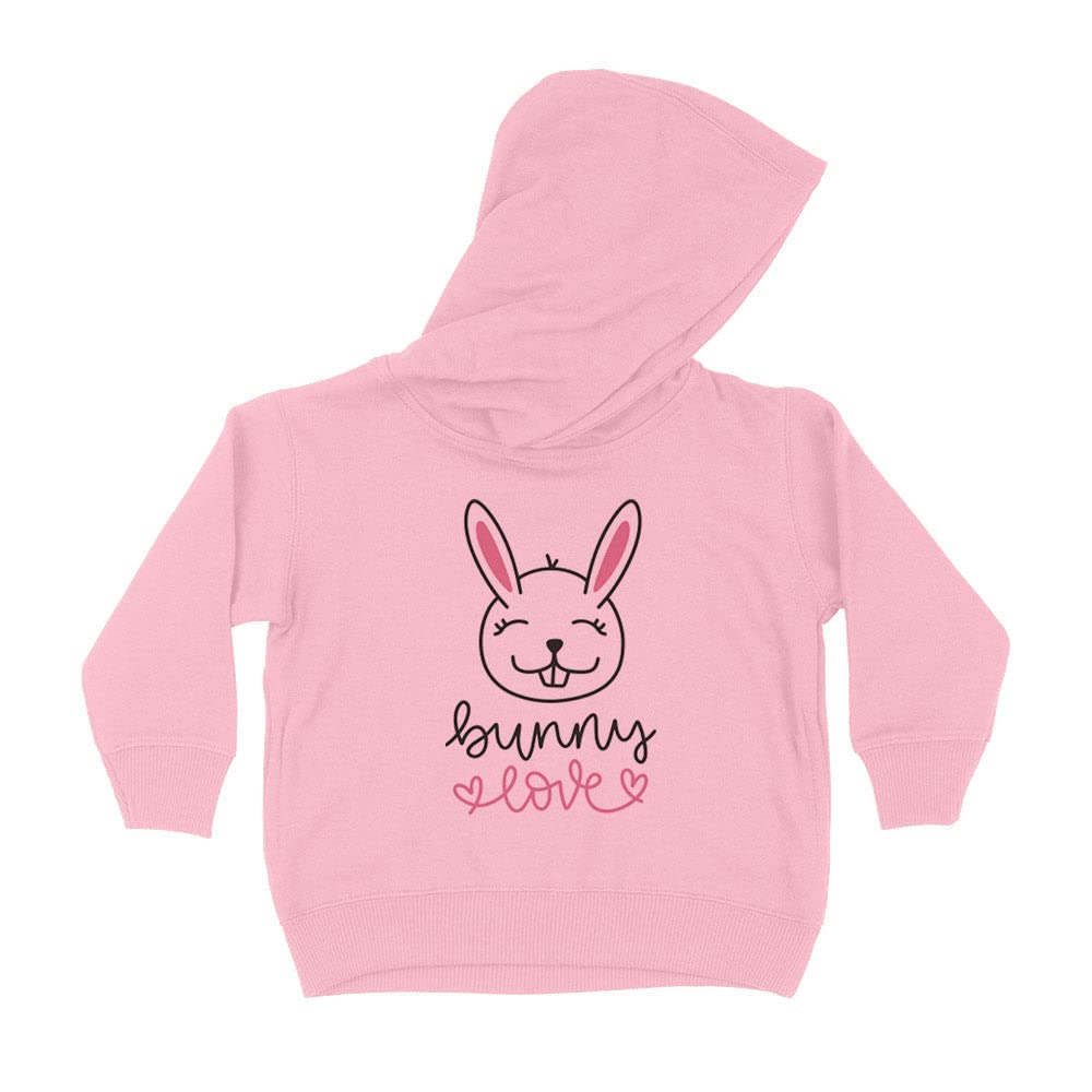 Bunny Love Kids Hoodie Sweatshirt Toddler 4T Light Pink