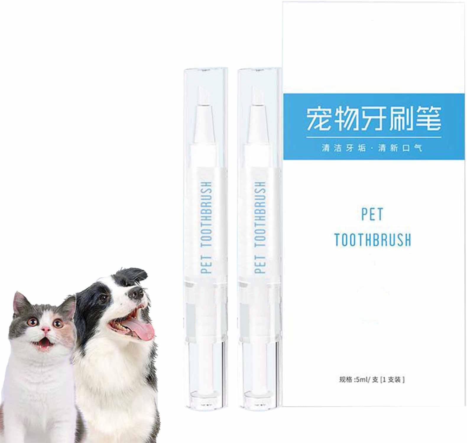 NALACAL Pet Toothbrush Pen for Dog Teeth Cleaning Dog Tartar Remover for Teeth Cat Dog Tooth Whitening Cleaning Tartar Control Kit for Dogs Pets Teeth Cleaning Pen Cats Portable Design