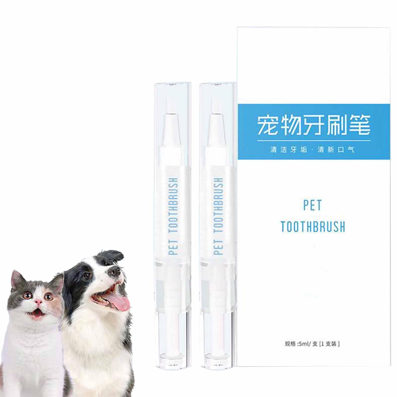 NALACAL Pet Toothbrush Pen for Dog Teeth Cleaning Dog Tartar Remover for Teeth Cat Dog Tooth Whitening Cleaning Tartar Control Kit for Dogs Pets Teeth Cleaning Pen Cats Portable Design