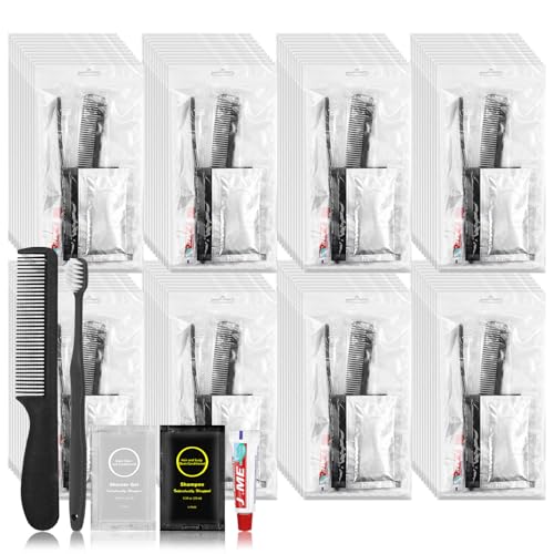 Kits de aseo desechables tamaño de viaje, kits de higiene personal para el cuidado de personas sin hogar, suministros a granel, artículos de tocador esenciales para mujeres, hombres, hoteles