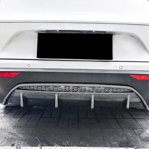 Difusor trasero para Alfa Romeo Stelvio 2017-2024 con labio divisor protector color negro mate 3