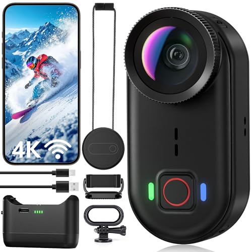 4K Mini Body Action Cameras POV Body Cam, 64GB Sports Camera with Audio Video Recording, Portable...