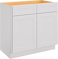 Vista 45 de LOVMOR Armarios de base de cocina, armario de almacenamiento aparador, gabinete de entrada con 1 cajón y estante ajustable, 24 pulgadas de ancho x