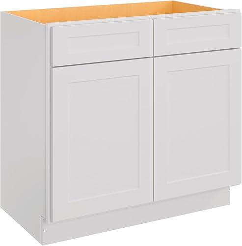 LOVMOR Gabinete de base para fregadero de cocina, gabinete sin ensamblar, unidad de almacenamiento de fregadero individual, gran capacidad, 24