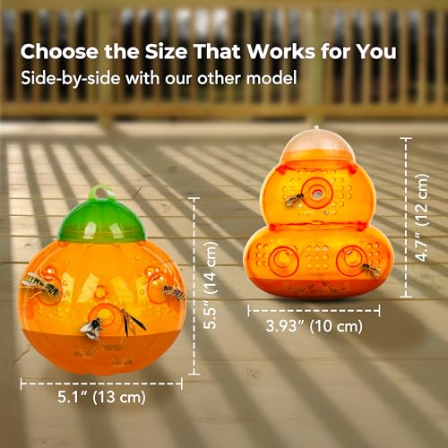 ASPECTEK Trappola per vespe e calabroni per Esterni e Interno, per intrappolare vespe, Mosche, Giallo Giacche, Tromba e api, Insetti in casa, Giardino - 8