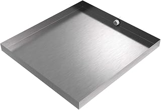 32" x 30" x 2.5" Stainless Washing Machine Drain Pan with PVC Drain Fitting | Water Damage Prevention | No Leak | Made In The USA | Welded Water Tight | Killarney Metals
