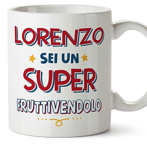 Mugffins Tazza Personalizzata in ceramica per FRUTTIVENDOLO uomo 11 oz / 350 ml - In italiano - Sei Super - Idea regalo per compleanno, anniversario, natale, laurea