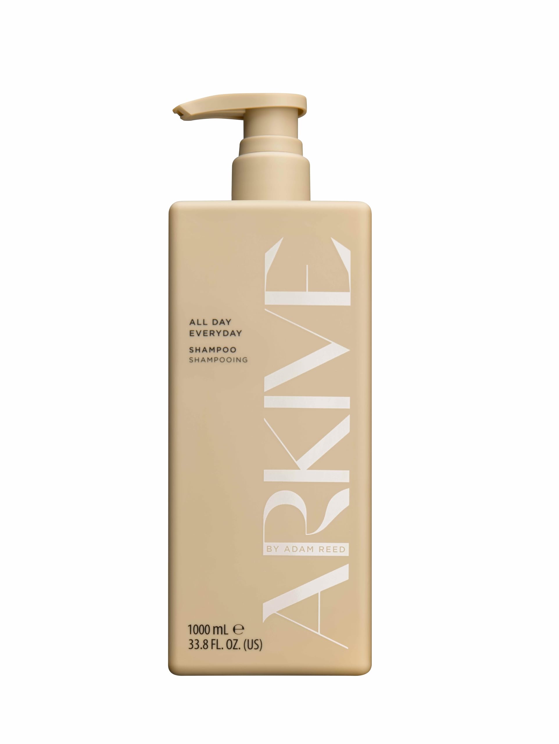 ARKIVE All Day Everyday Shampoo 1000ml, Lightweight Daily Shampoo for All Hair Types Foaming Formula with Baobab Oil