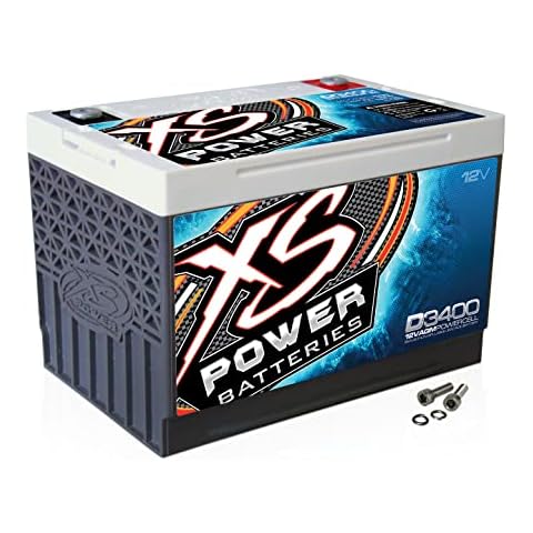 XS Power D3400 3300 Amp AGM Power Cell Car Audio Battery + Terminal Hardware Cover