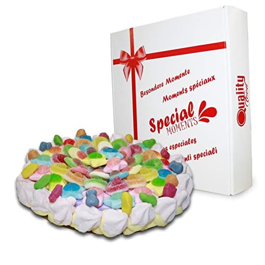 Tarta de Chuches Cool, Diámetro de 28 cm, Golosinas Variadas Ideal para Regalo.