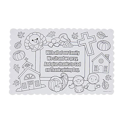 Color Your Own Thanksgiving Prayer Placemat - Makes 12 -