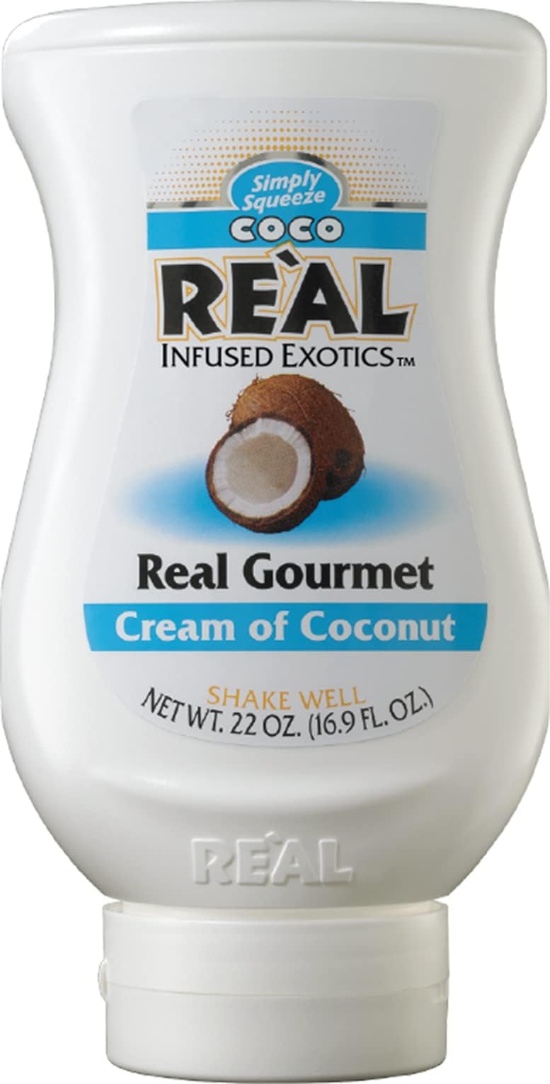 Re’al Syrup |Coco Real| Cream of Coconut | Made with Real Coconut | 500ml Squeezy Bottle |Natural Ingredients| Lactose Free | Cocktails, Baking, Smoothies, Desserts, Pina Colada
