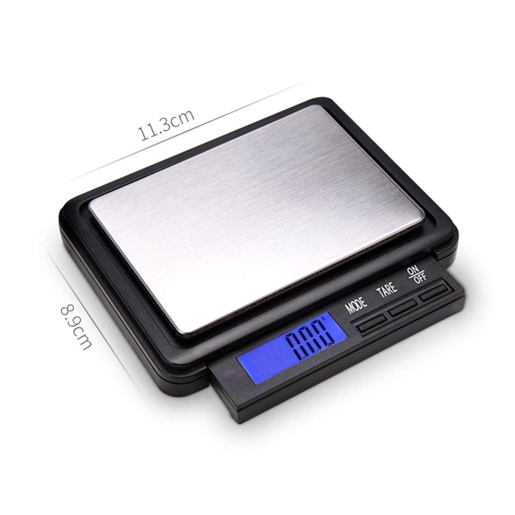 Báscula de Cocina Digital Báscula de Alimentos Báscula electrónica de Acero Inoxidable Báscula de pesaje, Pantalla LED retroiluminada, función de Tara for Hornear Joyas de Huevos(2000g/0.1g)