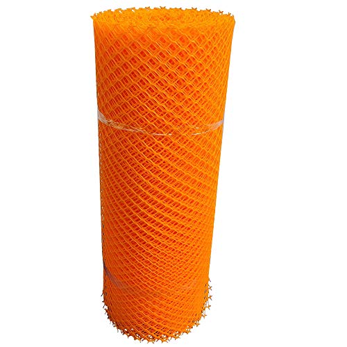 Image of SAI PRASEEDA UV Stabilized Garden Fencing Net Tree Guard Net Anti Bird Net PVC Virgin HDPE 3.3 Feet Height X 50 Feet Length Orange Color 800 GSM with 1 Cutter and 100 PVC Tags SP30