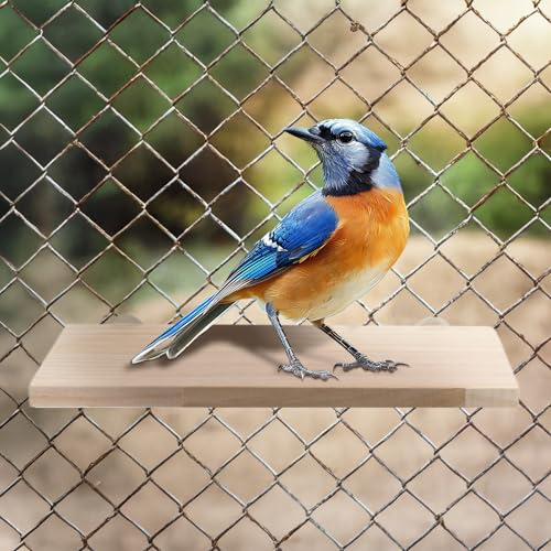 Image of 3 Pack Bird Perch Stand, Parrot Wood Platform, Natural Wooden Perch Toys Playground Cage for Conure, Chinchilla, Parakeet, Budgie, Cockatiel